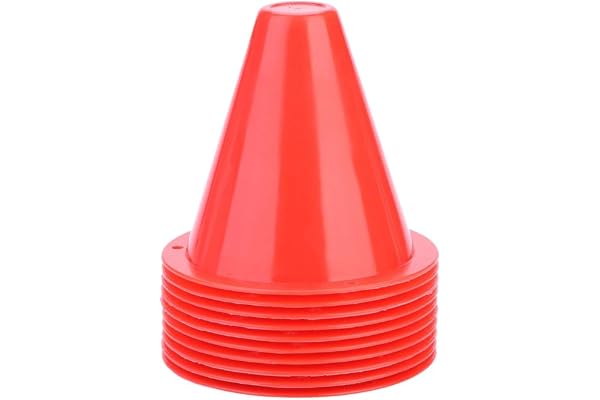 Cônes de trafic d'entraînement Ensemble, 10 pcs Cônes de football Football Entraînement Cone Marqueurs Barrières de football à usages multiples Plastique Porte-marqueur Accessoire pour enfant adulte