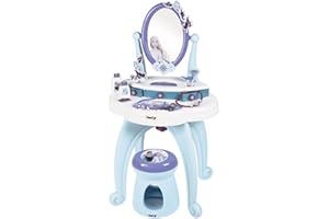 Smoby- Disny Frozen specchiera 2 in 1, 7600320244, +3 anni, con sgabello, specchiera removibile
