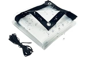 XVOYDT Bâche imperméable Transparente, bâche Transparente avec Oeillets pour Une Utilisation en extérieur, bâche en PE Bâche en Plastique Pliable résistante aux intempéries (3x5m)