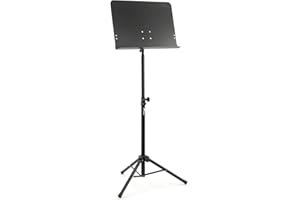TIGER MUS14-BK Orchestral Sheet Music Stand Telescopic Orchestras, Schools, Singers and Solo Musicians Lip height 62-102cm Black