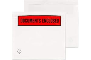 Blake Purely Packaging A7 123 x 111 mm Printed Documents Enclosed Wallet Envelopes Peel and Seal (PDE12) Clear - Pack of 1000