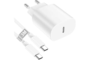 TEPOW Caricatore USB C 25W Caricabatterie per Samsung Galaxy S25 Ultra/S24+/S23 /S22/S21/S20/A55/A15, Presa USB C Caricabatterie Samsung Caricatore Veloce Alimentatore Spina Fast Charger Type C con 3M Cavo