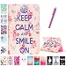 Produktbild Romtronic Cute Colorful Flip Tasche PU Leder Abdeckung Stand Schutzhülle für Samsung Galaxy Tab A6 10.1 Pouces SM-T580 / SM-T585 + 1 x Schwarz Stylus (Design 07)