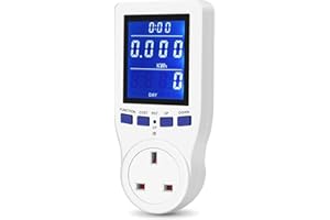 YOUTHINK Power Meter, Energy Monitor Electricity Usage Volt Amps Consumption Home Electrical Analyzer HD LCD Backlight Display Overload Calculate CO₂Emissions