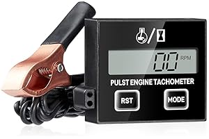 mizikuu Drehzahlmesser Motorsäge, Induktiver Digitaler Drehzahlmesser 2 Takt Digital Tachometer mit Stundenzähler Kleiner Motortachometer Batterie Austauschbar für Kettensäge Rasenmäher Motorräder
