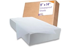 BAG MARKET LIMITED Bag Market | 9" x 14" (Cut 4) White Imitation Greaseproof Paper Sheets - 4kg Pack (1280 Sheets) - Suitable for Food Use, Street Food Packaging, Pizza Box Liner, Fish and Chips Boxes