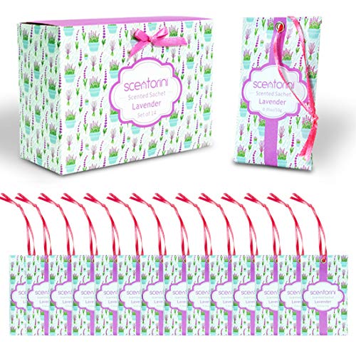 SCENTORINI Sachets Parfumés Lavande pour Tiroirs et Placards, 10g x 14 sachets