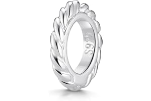 MATERIA by Matthias Wagner Silber European Bead Spacer Wellen - 925 Silber Bead Welle Zwischenelement für Armband 1104