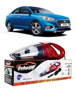Oshotto - 100W Heavy Duty Super Suction 12V Car Vacuum Cleaner Compatible with Hyundai Verna - Red