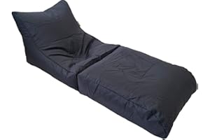 MaxiBean Beanbag Bed Chair Black Indoor And Outdoor Extra Large Gaming Seat XXXL Weather Resistant (Waterproof)