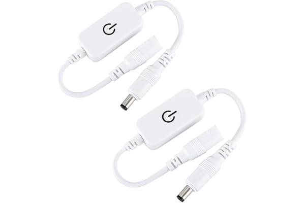 Greluma 2 St 12-24V 4A Enfärgad LED-Remsa Ljus Ljusstyrka På/Av-Brytare Inline-Taktomkopplare DC Mini LED-Dimmer Pekströmbryt