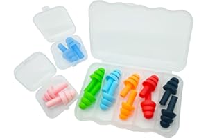 CHONGNI Silicone Ear Plugs for Sleeping Noise Cancelling 7 Pairs Reusable Earplugs for Sleep with Case Great for Swimming, Concerts, Hearing Protection, Travel, Snoring
