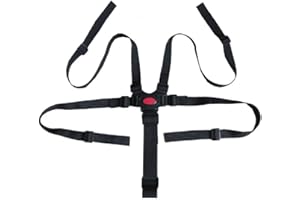 LEEQ Schwarz Sicherheitsgurt für Baby Kinderwagen, 5-Punkt-Kinder-Sicherheitsgurt, Verstellbare Hochstuhl Sicherheitsgurte Gurte, Gurt für Kindersitz Kinderwagen und HochstuhlBuggy.