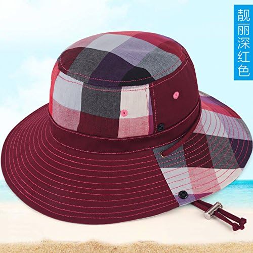 Cap children spring and summer visor outdoor summer fishing fisherman cap and UV protection cap fold sun hats are code(56-58cm) beautiful dark red