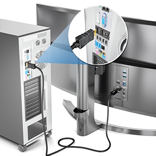 deleyCON 3m DisplayPort zu HDMI Kabel – High Speed / FullHD 1080p / 3D / HDCP / Audioübertragung – DP Stecker auf HDMI Stecker Adapterkabel – Schwarz - 5