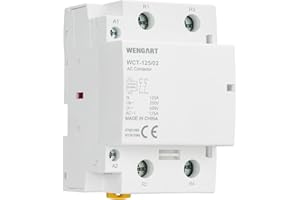 Wengart Modular Contactor WCT-125,Silent Operation AC Contactor,AC24V 125A For Lighting,Motors&More Easy DIN Rail Mount (2NC)