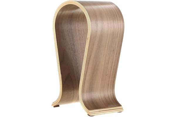 Colrid Support de Casque en Bois de Noyer, Support pour Casque Audio, Porte Casque Universel, Forme de U, Durable, Antidérapant, pour la Maison, Le Bureau, la Boutique (Marron)