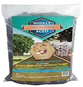 SHEHRI KISAAN 100 % Natural, Double Sifted Garden Organic Fresh Cow Dung Compost Manure for Plants with Potting Soil, Cocopeat or Organic Fertilizers, 18 kg