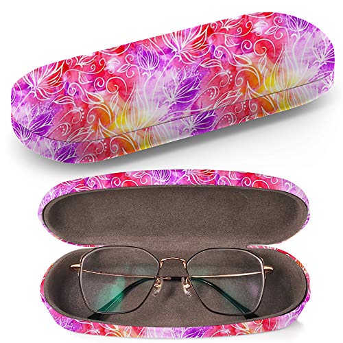 Preisvergleich Produktbild Hardcase Brillenetui Sonnenbrillenetui Brillenbox Kunststof Clamshell-Art-Brillen-Fall mit Brille-Reinigungstuch (Watercolor Hand)