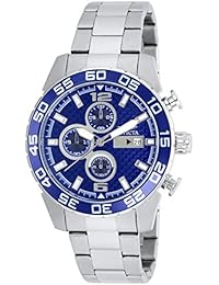 Invicta reloj infantil de cuarzo con para hombre azul esfera cronográfica y plateado correa de acero inoxidable de 21376