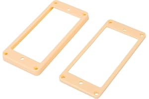 Banworks Anneaux de micro Humbucker Cadre de micro Fond plat Incliné Manche et chevalet Bague de montage de micro Couvercle en plastique pour Epiphone LP Lot de 2 JT/SYQG-01 Crème