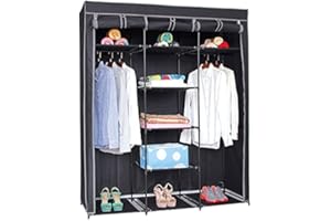 GREATOOL Armario Tela 172x150x45cm Closet Organizador Plegable para Ropa Armario Tela Plegable Ropero Resistente al Polvo (Armario 172x150x45cm)