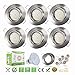 Produktbild Liqoo 6er Einbaustrahler LED 230V GU10 Set Warmweiß Deckenspots Einbauleuchte Einbauspots Rund Schwenkbar, 4W ersetzt 35W, Ra80 Farbwiedergabe, Loch Ø68-80mm, 2700-3000K 380lm, mit Einbau-rahmen, Fassung
