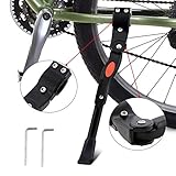 WisFox Cavalletto Regolabile per Bici 24-29” con Nottolino Nascosto Caricato a Molla Alluminio Bici Ciclo Bicicletta Robusto Cavalletto Kick Stand Supporto per MTB (Nero)