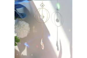 DOMYBEST FR Domybest Attrape-Soleil à Suspendre Attrape Soleil Chakra avec Prisme Attrape-Soleil Arc-en-Ciel en Cristal Suncatcher Cadeaux Décoration de Pendentif pour Maison Jardin Voiture