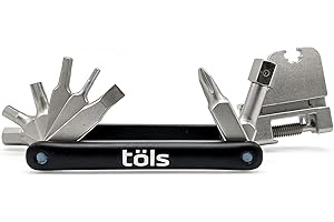 TÖLS BIKE COMPONENTS TÖLS Aina Multi-Tool, 18 Tools Bike Repair Kit | 6 Allen Keys + Torx Key + Star Screwdriver + Flat Screwdriver + 5 Spoke Keys + 5 V Chain Cutter + Bottle Opener