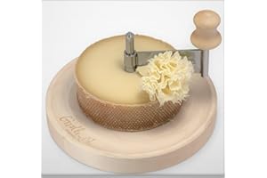 GIROLLE SCHWEIZ mini ORIGINAL LA GIROLLE AHORN-HOLZ kompakter KÄSEHOBEL FÜR TETE DE MOINE 1/2 Laib + CHOCOFLEUR SCHOKOLADE - SWISS MADE