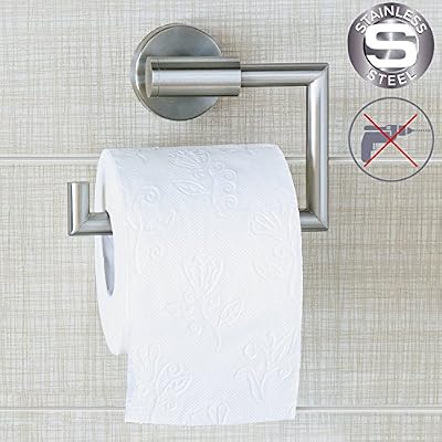 WonderWorker Hold Porte Papier Toilette Montage Mural sans Perceuse en Acier Inoxydable 15.5X13.5X5.4cm
