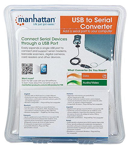 Manhattan USB – RS232 (Seriell) Konverter Konverter USB-Seriell USB – A / Stecker – DB9 / Stecker 0.45 m - 6