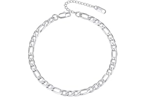 PROSTEEL Cavigliera da donna Spiaggia Piscina Bracciale Metallo Acciaio Inossidabile 22cm+5cm Lungo, Forma Cuone/Catene Cubane/ro/Veneziane