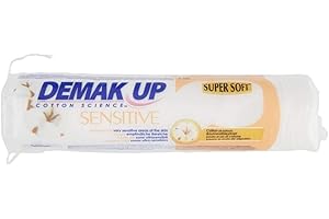 Demak'Up Delikatne bawełniane poduszki, okrągłe poduszki do makijażu dla skóry wrażliwej, 1 x 60 podkładek bawełnianych (