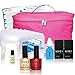 NYK1 UV Basics - Shellac Nail Gel Polish Starter Kit 2 X COLOURS Iced Cappuccino and Decadence 36w UV LAMP Free BEAUTY KIT CARRY CASE plus TOP & BASE COAT, CND SOLAR OIL, 200 LINT FREE WIPES, PREP & SHINE STICKY RESIDUE REMOVER FULL Instruction Booklet. Everything you need to complete gorgeous glossy long lasting Manicure & Pedicures