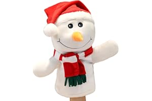 BSNRDX Christmas Hand Puppets Burattini a mano Renna di Natale Giocattoli con bocca aperta mobile per la narrazione Xmas Plush Puppet 30CM