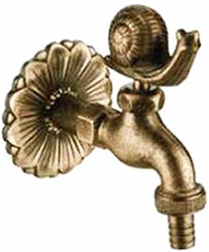 Montserrat Robinet de jardin décoratif motif escargot avec raccord de tuyau Ø 21 mm (1/2