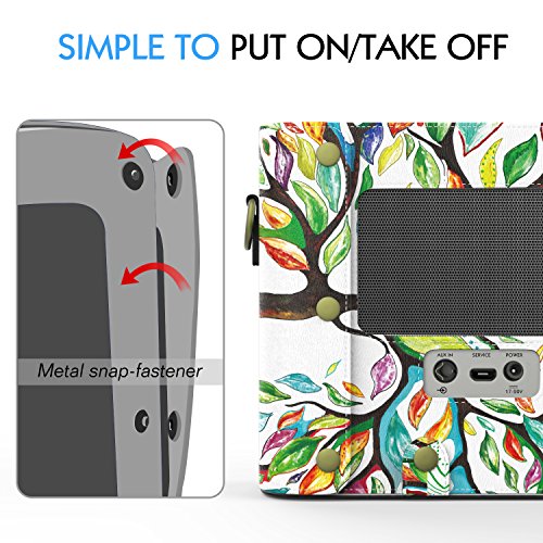 MoKo Bose SoundLink III Bluetooth Lautsprecher Hülle Abdeckung, Premium PU Leder Schutzhülle Case mit Handschlaufe/Karabiner für Bose SoundLink 3 Bluetooth Wireless Speaker, Glück Baum - 5