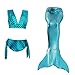 Produktbild Das Beste Mädchen Meerjungfrauen Bikini Kostüm Meerjungfrau Schwimmanzug Badeanzüge Tankini (150, babyblau), 150, Farbe: Babyblau