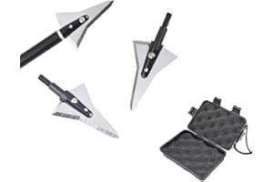 ZSHJGJR Hunting Arrow Broadheads Stainless Steel Arrowheads 126Grain Arrow Tip Points for Hunting Shooting 6 pcs with Box