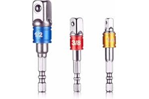 BDHI 1/4" 3/8" 1/2" Hex Shank Socket Adapter Extended Impact Electric Drill Bit Tool(D01-3)