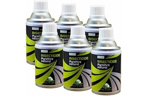 APRODOM Pack d'Aérosols au Pyrèthre Naturel 6x250ml Anti mouches, moucherons, moustiques, mites, puces, punaises de lit, etc... Insectes volants et rampants. (6)
