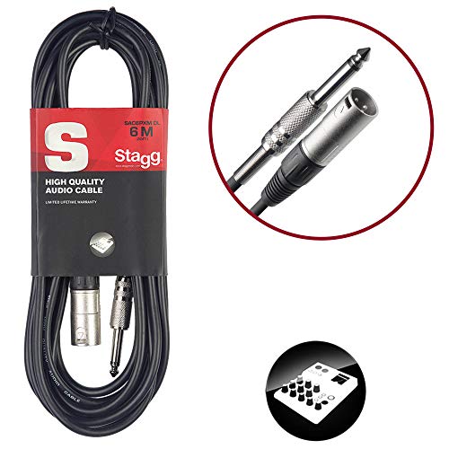 Stagg SAC6PXM DL - Cable XLR a jack (6.3 mm, mono, macho, 6 m)