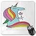 Produktbild BGLKCS Unicorn Mauspads Mouse Pad, Doodle Drawing of a Mythical Animal Colorful Horse with Horn Holding a Magic Wand, Standard Size Rectangle Non-Slip Rubber Mousepad, Multicolor