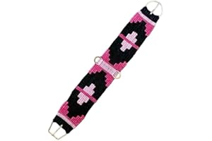 CHEVAL'S INTERNATIONAL CHEVAL's Premium Horse Western Cinch en laine mohair – Collier de selle respirant avec boucles en acier inoxydable – Équipement équestre durable et confortable – Idéal pour les courses de trail, les