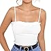 Produktbild Lurcardo Damen Tank Tops Mädchen Sommer Leibchen Einfarbig Bandage Riemchen Tuniken Crop Top Ärmellos Teenager Lässiges Camisole Leibchen Blusen Lose Bluse Oberteile T-Shirt Weste Unterhemd Pullover