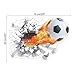 3D Football Living Room Bedroom Removable Home Decoration Decal Decor Wall Stickers Cartoon Boys Teens Kids Children Room Wall Murals Decor