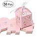 Produktbild ULTNICE Papier Candy Boxen Geschenkboxen Hochzeit Gefälligkeiten 50pcs(Rosa)