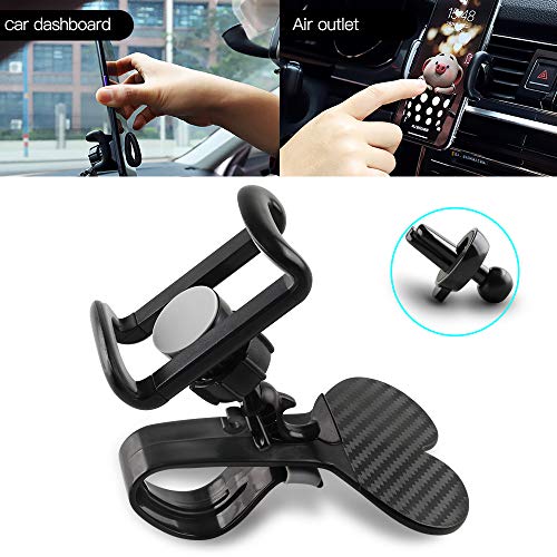 Soporte Movil Coche Universal Salida de Aire o Salpicadero Ajustable 360 ° Rotación para IPhone Xs MAX/XS/XR/X / 8s / 8/7/6 Plus, Samsung Galaxy S9 / S8 / S7, Huawei